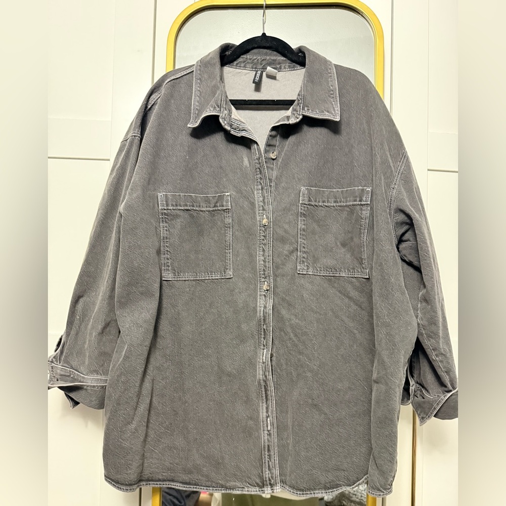 H&M dark Grey denim shirt